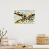 Vintager Weltkrieg 2 britisches Spitfire-Flugzeug Poster (Küche)