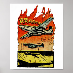 Vintager Weltkrieg 2 Mustang Fighter - P-51 Mustan Poster