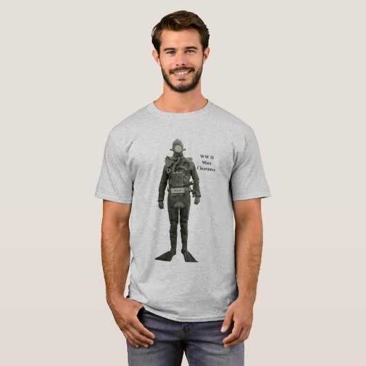Vintager Weltkrieg-Bergwerk-Freigaben-Taucher T-Shirt (Vorne ganz)