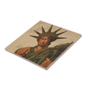 Vintager Weltkrieg Era Poster Statue der Freiheit Fliese (Seite)