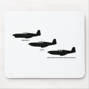 Vintager Weltkrieg-nordamerikanischer Mustang P-51 Mousepad