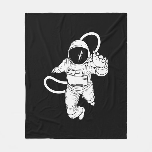 Vintager Weltraum Funny Astronaut Fleecedecke (Vorderseite)
