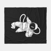 Vintager Weltraum Funny Astronaut Fleecedecke (Vorderseite (Horizontal))