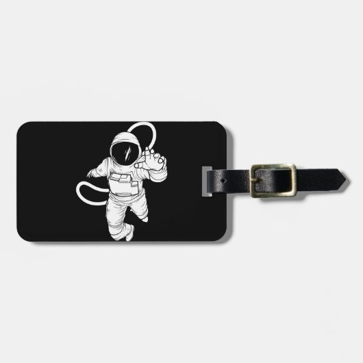 Vintager Weltraum Funny Astronaut Gepäckanhänger (Vorderseite horizontal)