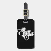 Vintager Weltraum Funny Astronaut Gepäckanhänger (Vorderseite vertikal)