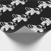 Vintager Weltraum Funny Astronaut Geschenkpapier (Ecke)