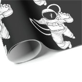 Vintager Weltraum Funny Astronaut Geschenkpapier (Rolleneckpunkt)