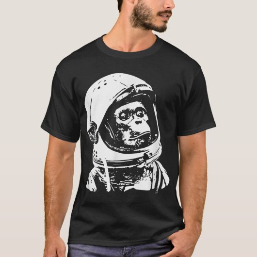 Vintager Weltraumreiseweg Astronauten Affenpullove T-Shirt (Vorderseite)