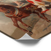 Vintager Werbeclown und Acrobat auf einem Pferd Poster (Ecke)