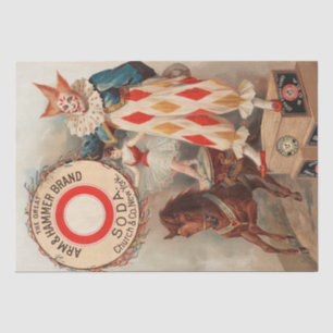 Vintager Werbeclown und Ballerina Circus Seidenpapier