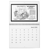 Vintager Werbungskalender in Schwarzweiss Kalender (Mär 2026)
