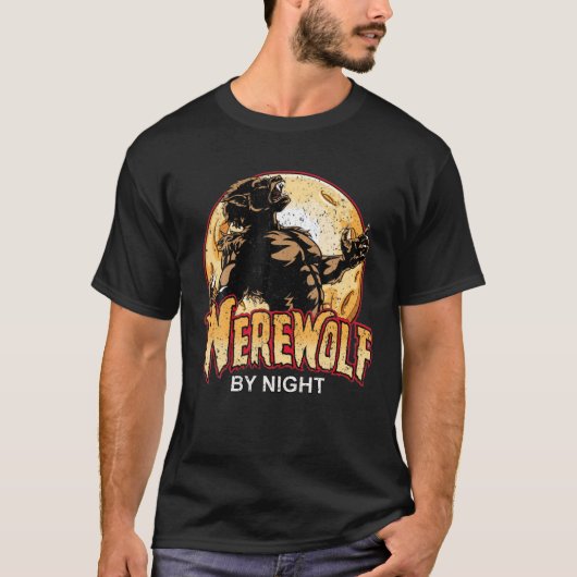 Vintager Werwolf nach Night T Shirt (Vorderseite)