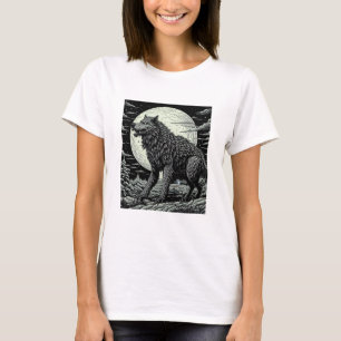 Vintager Werwolf vor dem Vollmond T-Shirt