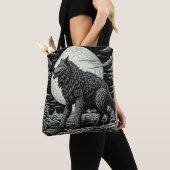 Vintager Werwolf vor dem Vollmond Tasche (Von Nahem)