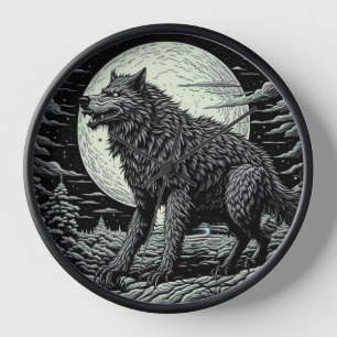 Vintager Werwolf vor dem Vollmond Uhr