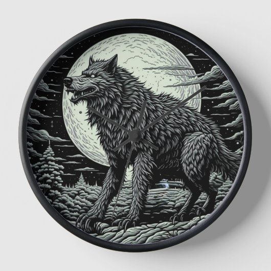 Vintager Werwolf vor dem Vollmond Uhr (Vorderseite)