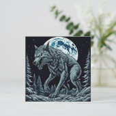Vintager Werwolf wächst auf Vollmondnacht (Stehend Vorderseite)