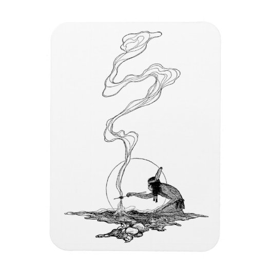 Vintager Westen, Indianer in Seiner Einsamkeit von Magnet (Vertikal)