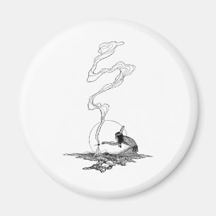 Vintager Westen, Indianer in Seiner Einsamkeit von Magnet