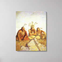 Vintager Westen, Wächter Krieg oder Frieden durch  Leinwanddruck