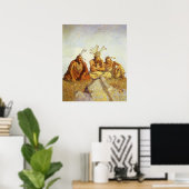 Vintager Westen, Wächter Krieg oder Frieden durch Poster (Heimbüro)