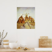 Vintager Westen, Wächter Krieg oder Frieden durch  Poster (Küche)