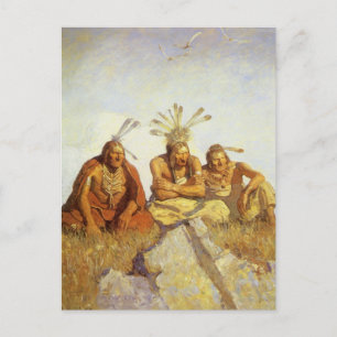 Vintager Westen, Wächter Krieg oder Frieden durch  Postkarte
