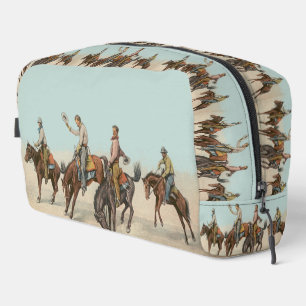 Vintager Western 4 Cowboys bei Buckelpferden Waschbeutel