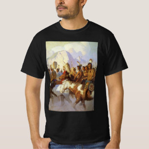 Vintager Western Art, Party des Indischen Krieges  T-Shirt