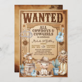 Vintager Western auf dem Lande Gewollt Geburtstag Einladung (Vorne/Hinten)