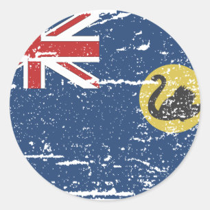 Vintager Western Australien Flagge Runder Aufkleber