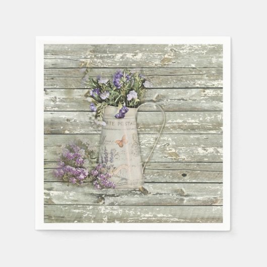 Vintager Western Blumenholz rustikales Party Serviette (Vorderseite)