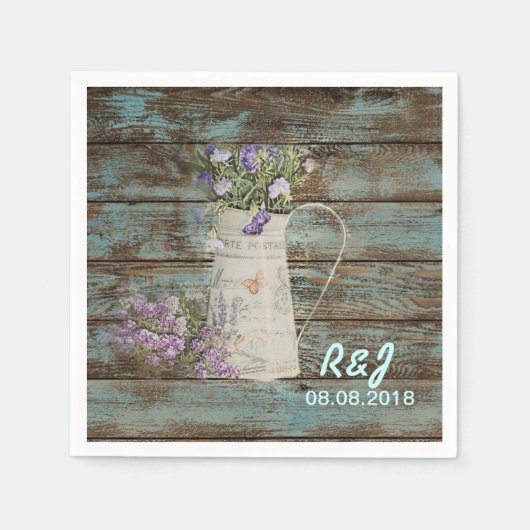 Vintager Western Blütenholz Serviette (Vorderseite)