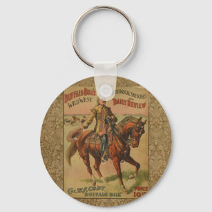Vintager Western Buffalo Bill Wild West Show Poste Schlüsselanhänger