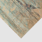 Vintager Western Bull Skull Aquamarin Brown Abstra Seidenpapier (Detail)