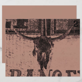 Vintager Western Bull Skull Braun Altes Land