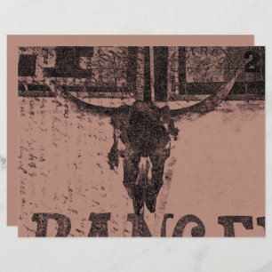 Vintager Western Bull Skull Braun Altes Land