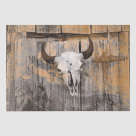 Vintager Western Bull Skull Grunge Textur Kunst Seidenpapier