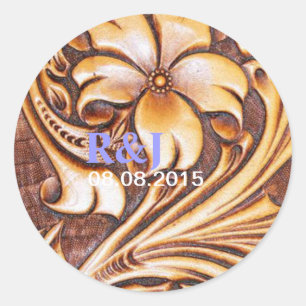 Vintager Western Country Cowboy mit handgefertigte Runder Aufkleber