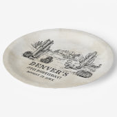 Vintager Western Country Cowboy Rodeo Geburtstag Pappteller (Schrägansicht)