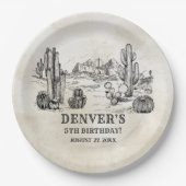 Vintager Western Country Cowboy Rodeo Geburtstag Pappteller (Vorderseite)