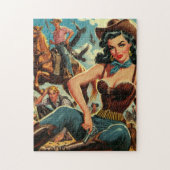 Vintager Western Country Girl Puzzle (Vertikal)