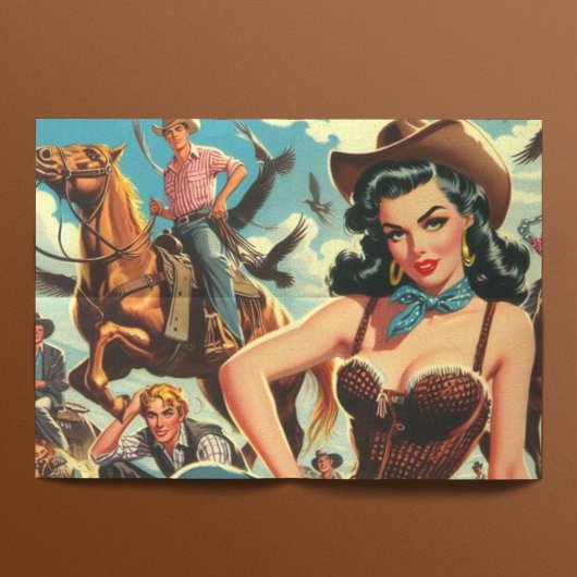 Vintager Western Country Girl Seidenpapier