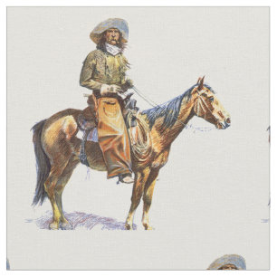 Vintager Western-Cowboy auf Pferdegewebe Stoff
