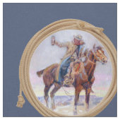 Vintager Western-Cowboy auf Stoff (Nahaufnahme)