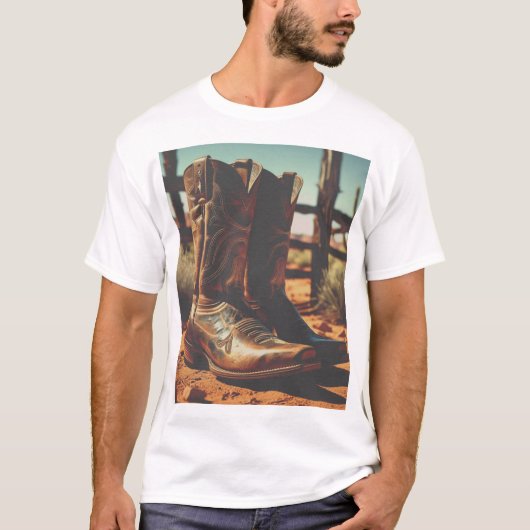 Vintager Western Cowboy Boots T - Shirt (Vorderseite)