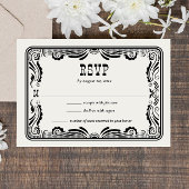 Vintager Western Cowboy Country Wedding RSVP Card