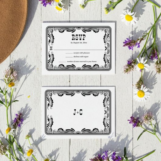 Vintager Western Cowboy Country Wedding RSVP Card