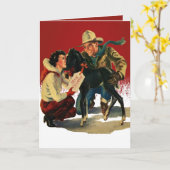 Vintager Western Cowboy Cowgirl HorChristmas Karte (Gelbe Blume)