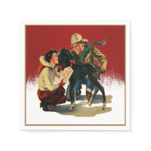 Vintager Western Cowboy Cowgirl HorChristmas
